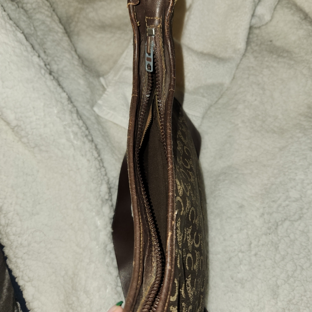 Celine Chocolate Brown Denim Canvas Hobo - Picture 12 of 13